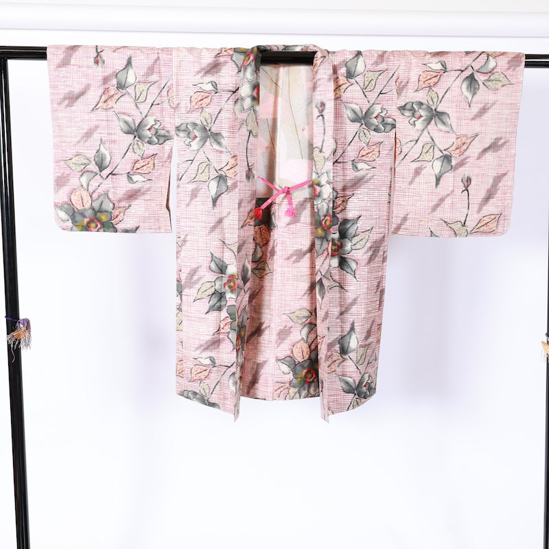 Japanese kimono  Jacket (Haori) L-size 100% silk  / B821