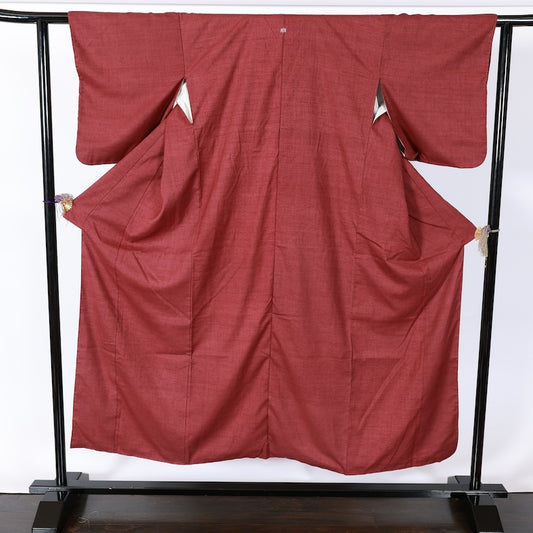 Japanese kimono used <Tsumugi> M-size  silk 100% /B820