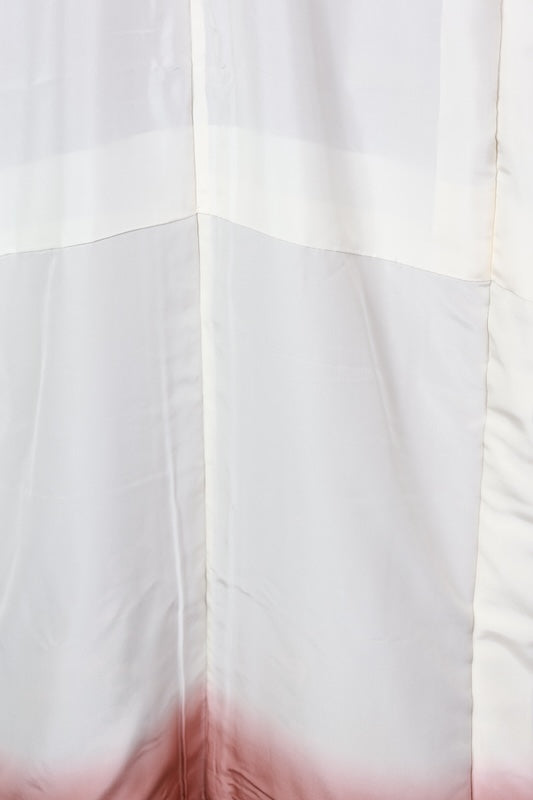 Tsukesage (used kimono), gray,  (a type of woven fabric), gold, oni-shibo crepe, floral pattern, hand-painted, R47