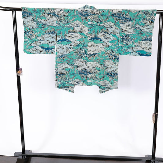 Japanese kimono  Jacket (Haori) M-size 100% silk  / B832