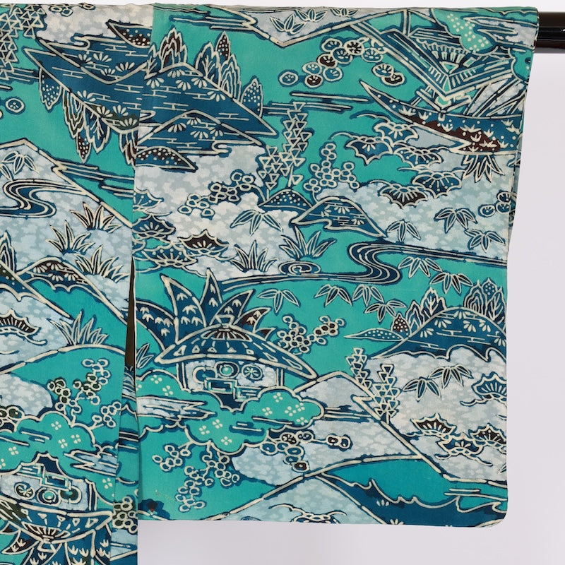 Japanese kimono  Jacket (Haori) M-size 100% silk  / B832