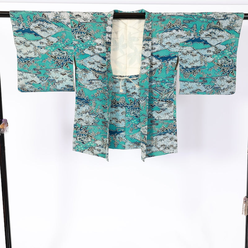 Japanese kimono  Jacket (Haori) M-size 100% silk  / B832