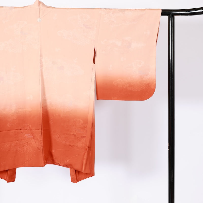 Japanese kimono  Jacket (Haori) L-size 100% silk  / B835