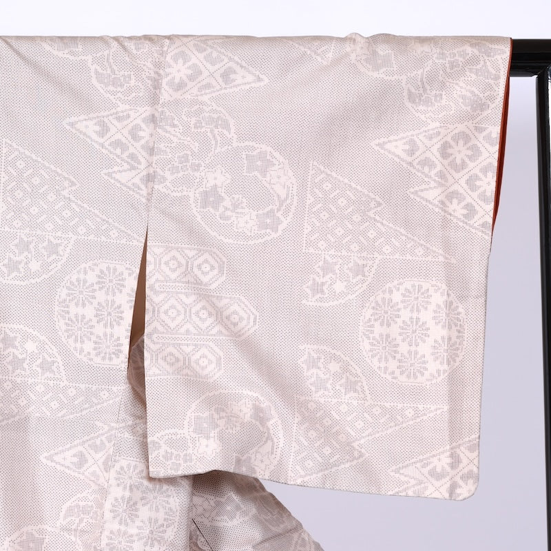 Japanease kimono　New (tsumugi)size-M silk 100%/K186