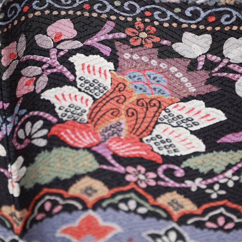 Japanese kimono used <houmongi> Lsize  silk 100% /T428