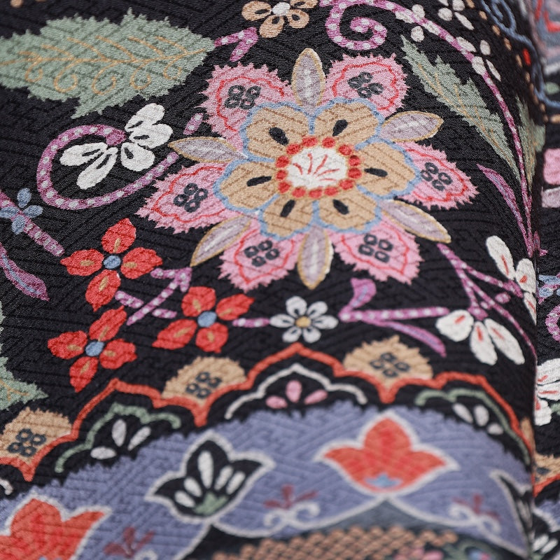 Japanese kimono used <houmongi> Lsize  silk 100% /T428