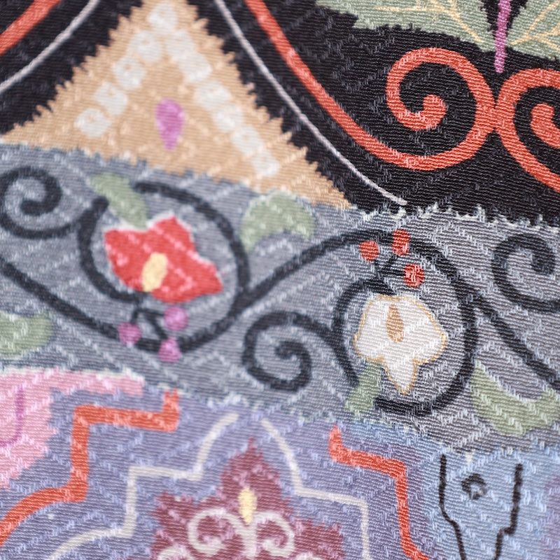 Japanese kimono used <houmongi> Lsize  silk 100% /T428