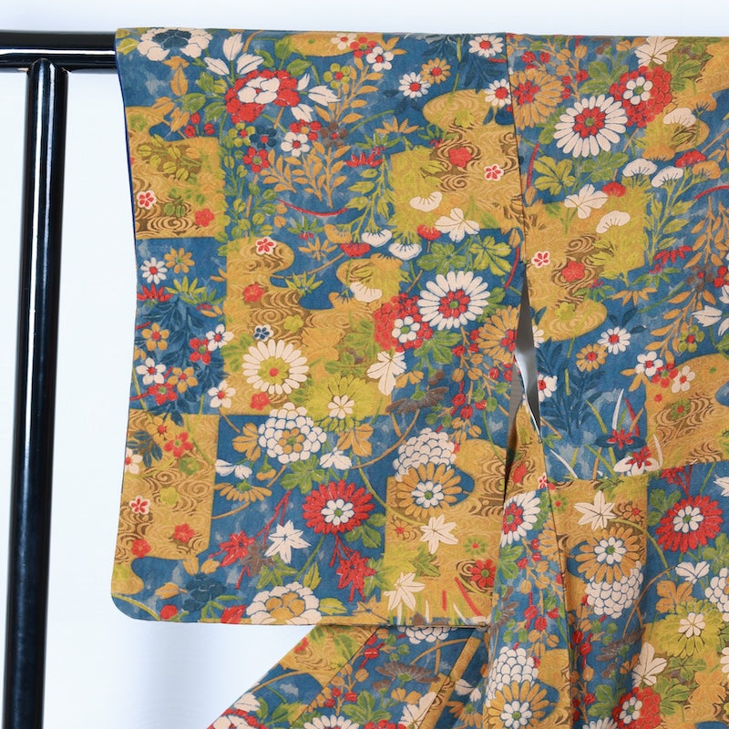 Japanese kimono used <Komon> Lsize  silk 100% /T426