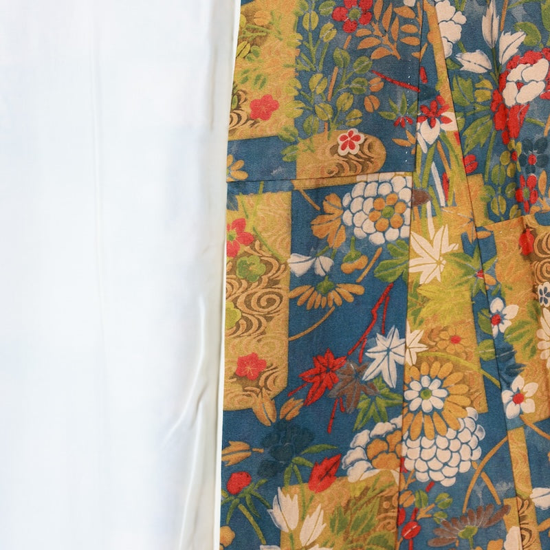 Japanese kimono used <Komon> Lsize  silk 100% /T426