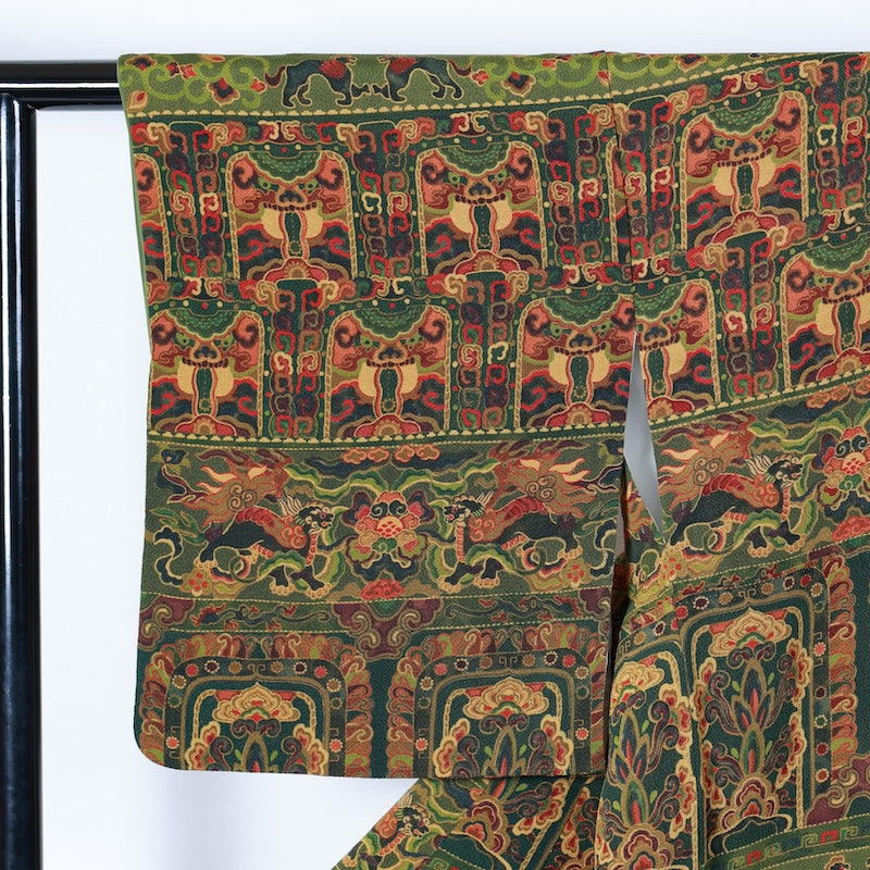 Japanese kimono used <Komon> Lsize  silk 100% /T391