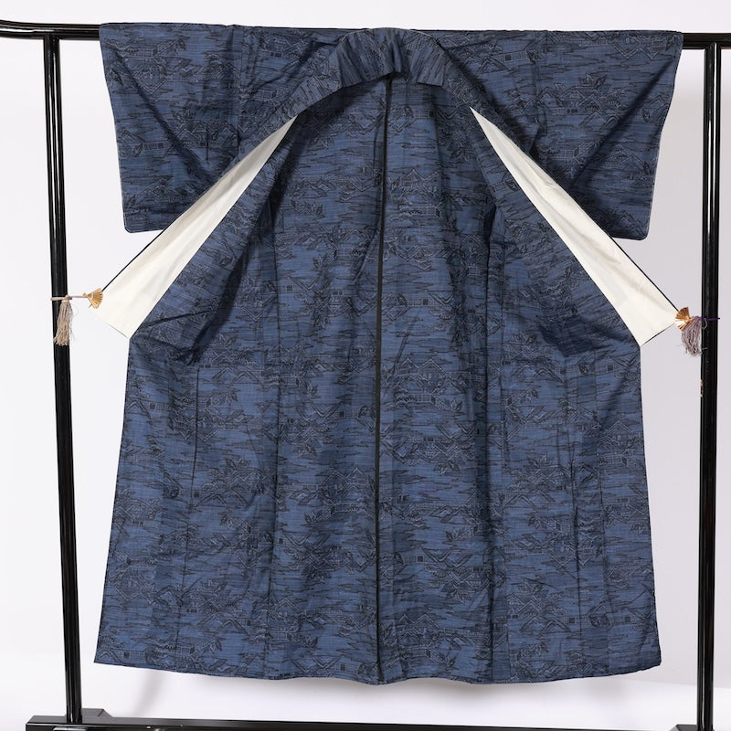 Japanease kimono　Mew(tsumugi)size-S silk 100%/K181