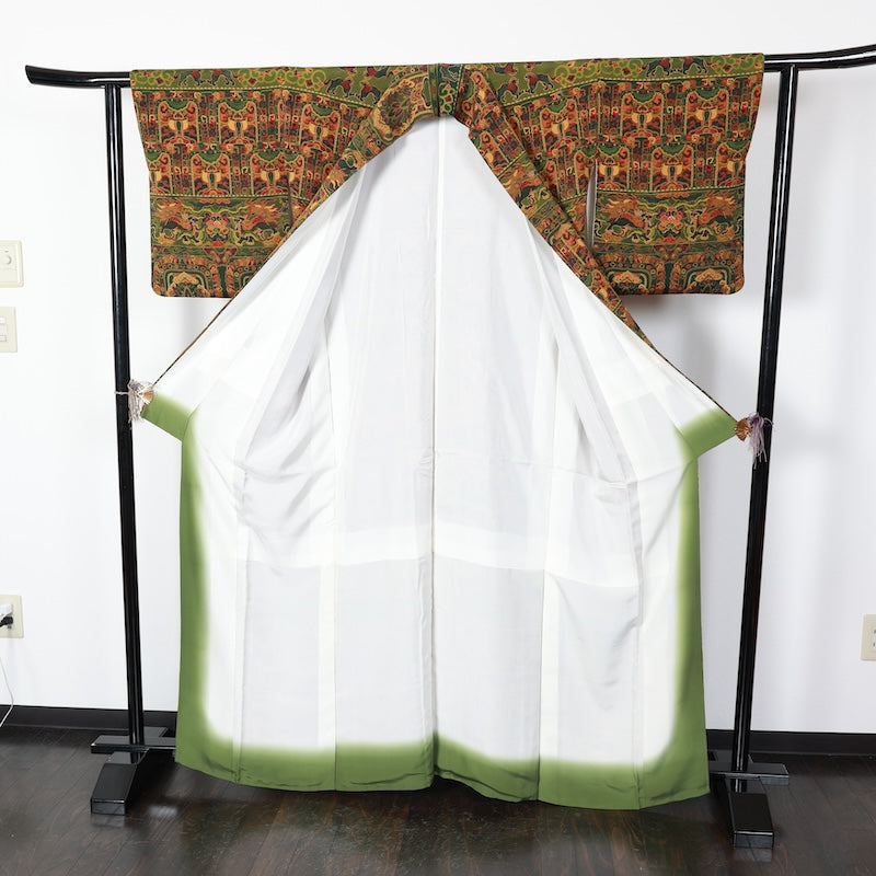 Japanese kimono used <Komon> Lsize  silk 100% /T391