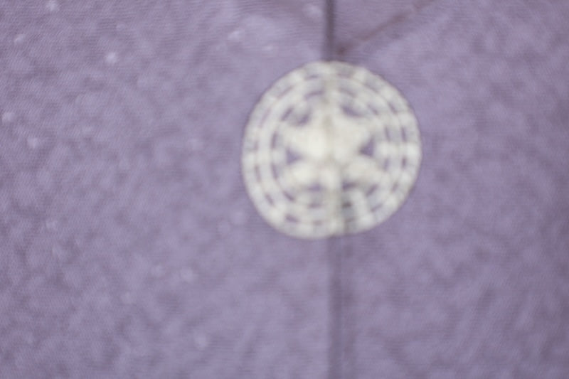Japan kimono, brand new, unused, lavender color, single crest of wisteria and mandarin orange, R77