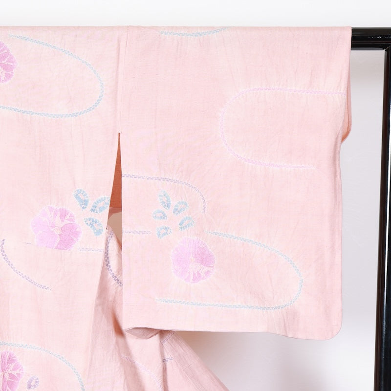 Japanese kimono used <Tsumugi> Lsize  silk 100% /T423