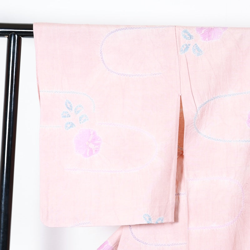 Japanese kimono used <Tsumugi> Lsize  silk 100% /T423