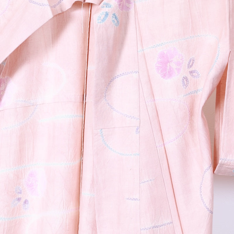 Japanese kimono used <Tsumugi> Lsize  silk 100% /T423