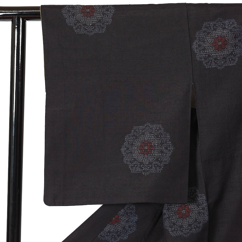 Japanease kimono　used(tsumugi)size-M silk 100%/K177