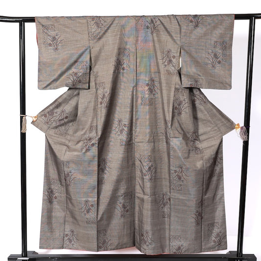 Japanease kimono　used(tsumugi)size-M silk 100%/K171