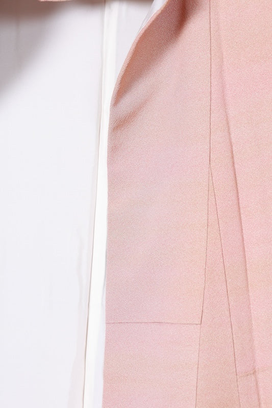 Japan New kimono fabric, beige, cherry blossom pink, gradation, stippling, single crest (ivy), R92