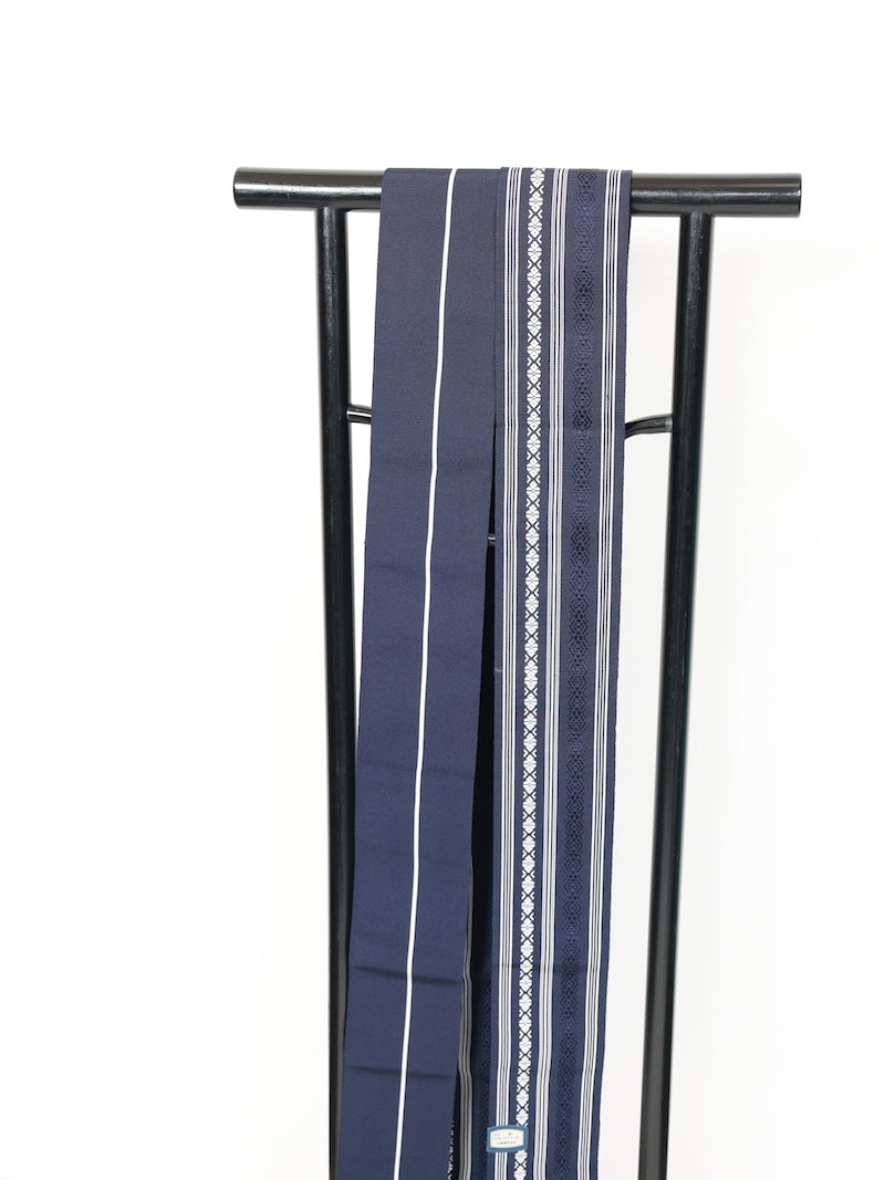 Japanese used Men's sash belt (Kaku-obi) cotton  /B865