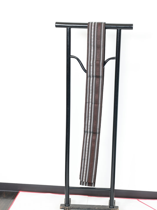 Japanese used Men's sash belt (Kaku-obi)   polyester /B868