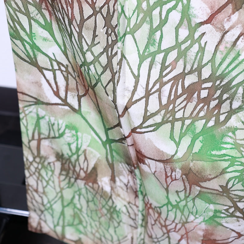 Japanese kimono used <houmongi> Lsize  silk 100% /T399