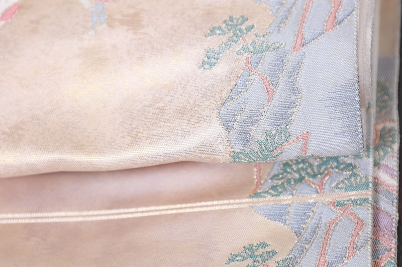 Fukuro obi (formal used sash) - Gold, Silver, Green, Gray, White, Purple - Fifty-three Stations of the Tōkaidō - R100