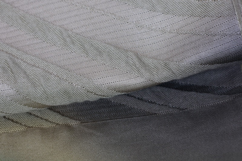 New, unstitched fukuro obi ( sash), green, mustard, purple, gray, raised weave, R98
