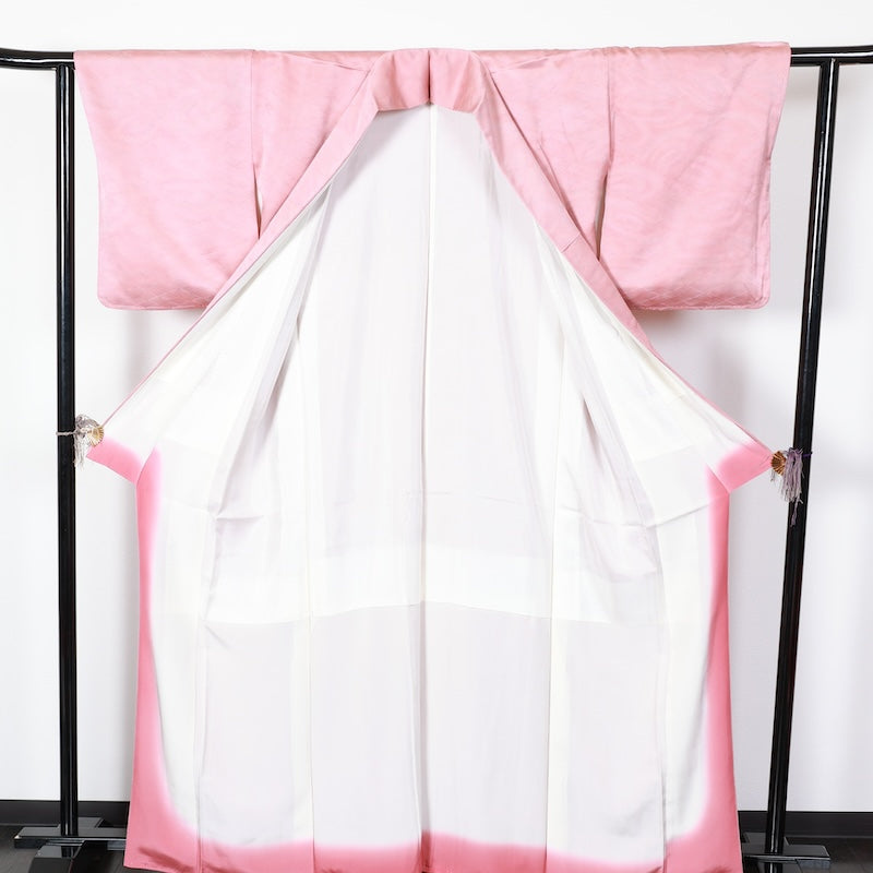 Japanese kimono used <Iromuzi> Lsize  silk 100% /T406