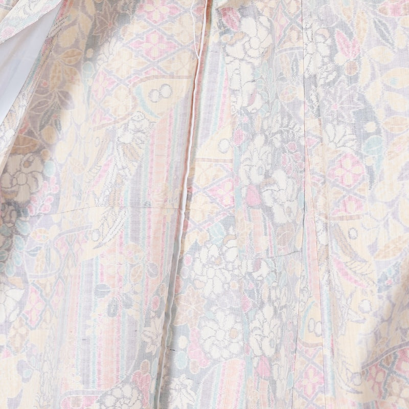 Japanese kimono used <Tsumugi> Lsize  silk 100% /T405
