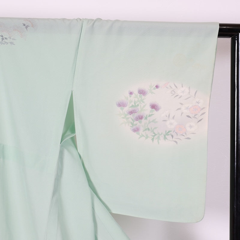 Japanese kimono used summer <houmongi> Msize  silk 100% /T403
