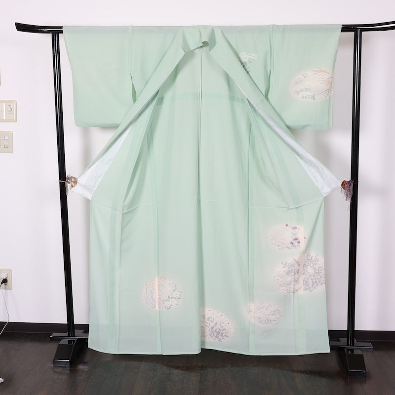 Japanese kimono used summer <houmongi> Msize  silk 100% /T403