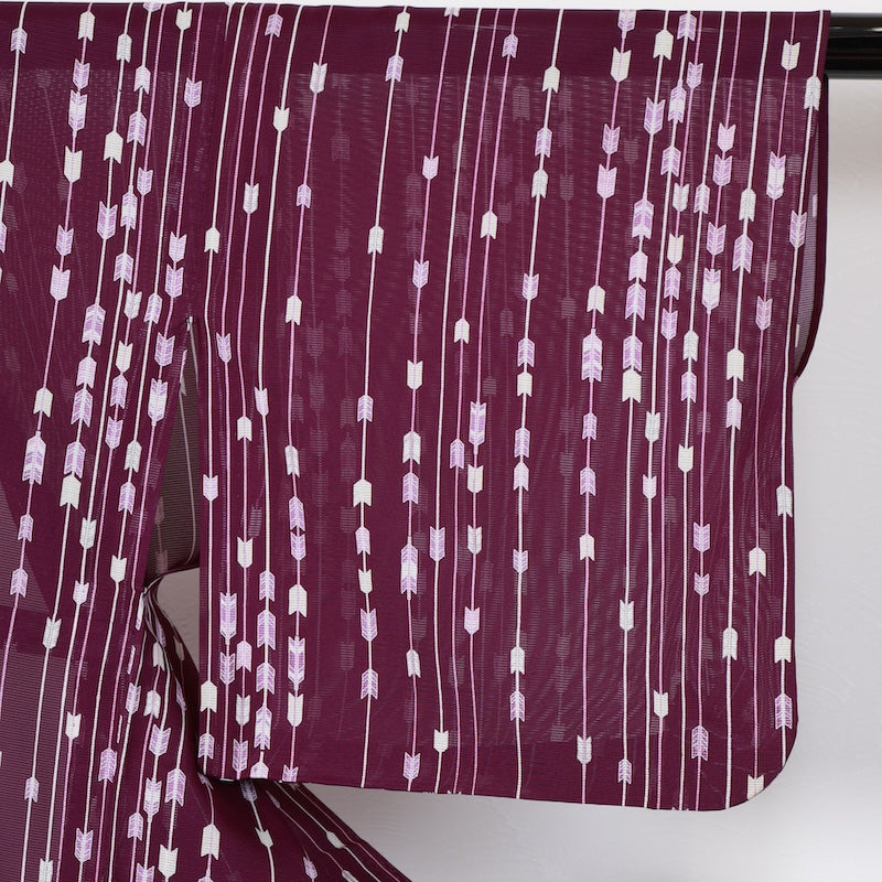 Japanese kimono used summer <Komon> Msize  polyester /T431