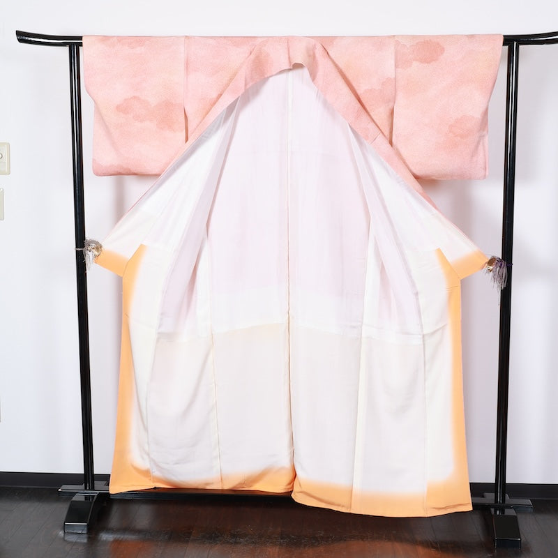 Japanese kimono used <Iromuzi> Lsize  silk 100% /T460