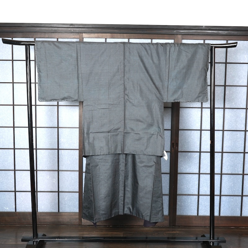 Japanese Men’s New  kimono  Men’s kimono jacket 2piece set  L-size 100% silk  /K228