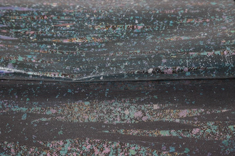 Fukuro obi (formal used sash), blue, purple, black, mist pattern, mother-of-pearl inlay, R12