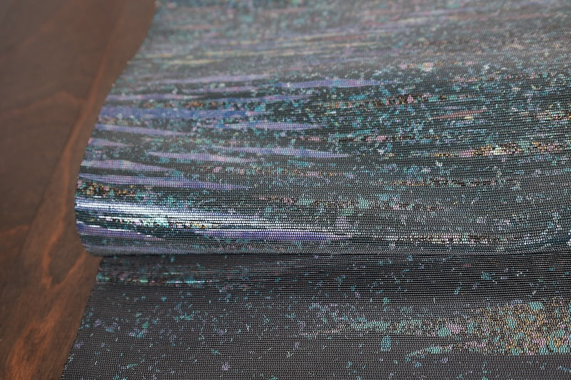 Fukuro obi (formal used sash), blue, purple, black, mist pattern, mother-of-pearl inlay, R12