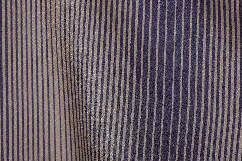 Komon (Japan used kimono fabric) - shades of brown with stripes - R142
