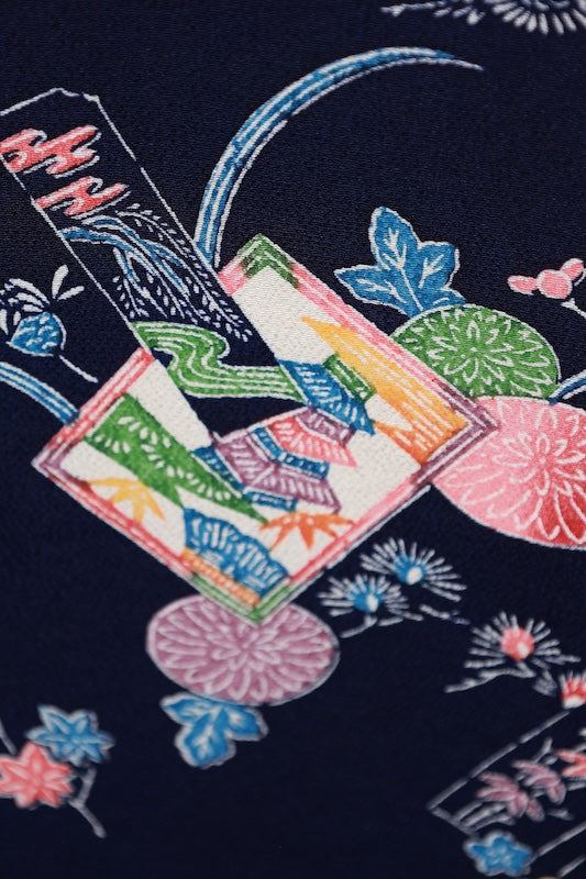 Japanese kimono used <komon> M-size  silk 100% /TT38