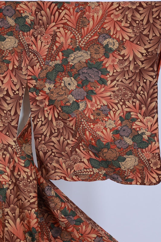 Japanese kimono Unused  New <Komon> L-size  silk 100% /TT37