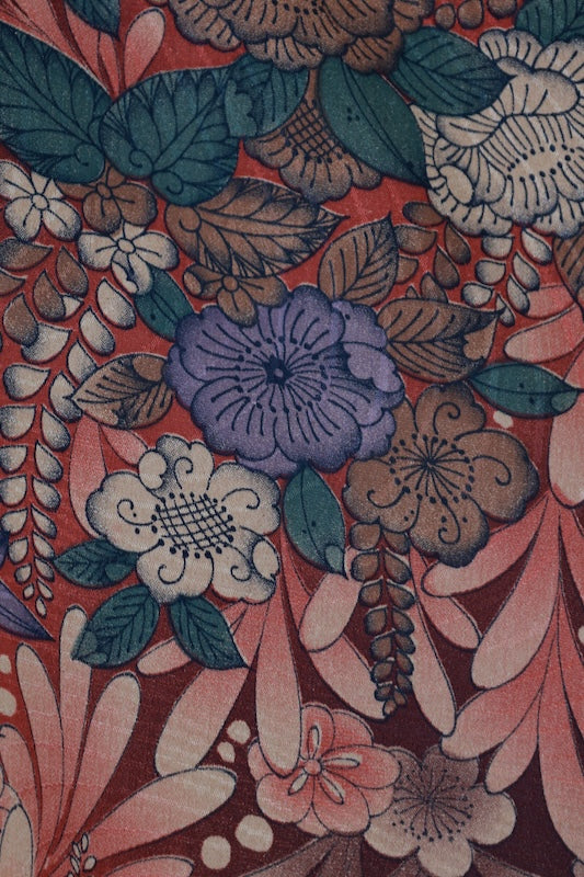 Japanese kimono Unused  New <Komon> L-size  silk 100% /TT37