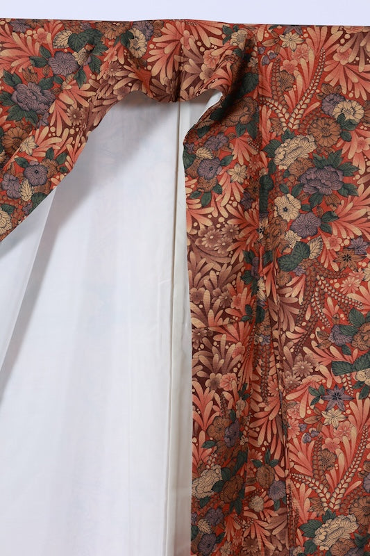 Japanese kimono Unused  New <Komon> L-size  silk 100% /TT37