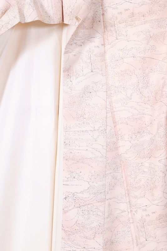 Japanese kimono used <tsumugi> S-size  silk 100% /TT35