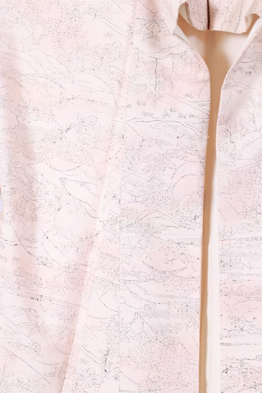 Japanese kimono used <tsumugi> S-size  silk 100% /TT35