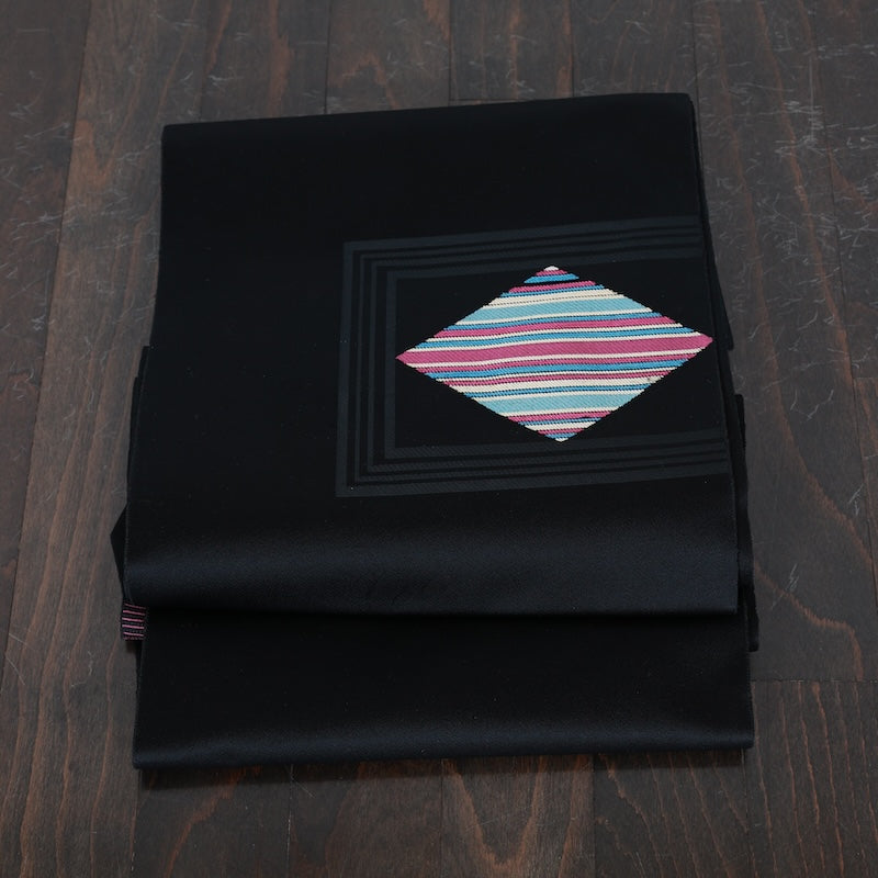 Japanese kimono used sash belt (Nagoya obi) polyester  /  T473