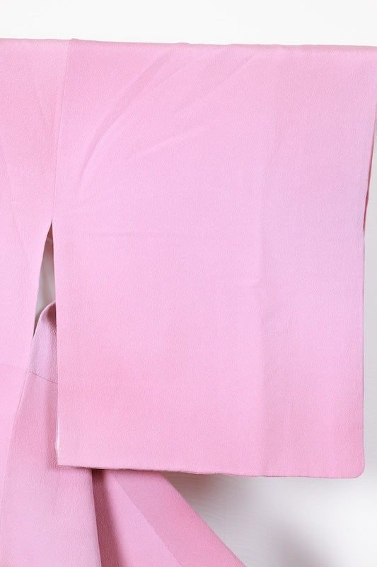 Japan used kimono fabric, pink and purple gradient, embroidered crest, Dakimiyoga, R156