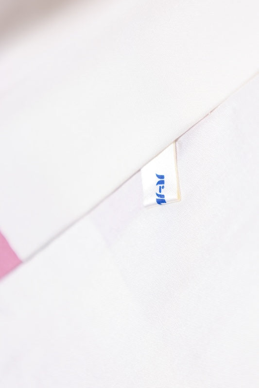 Japan used kimono fabric, pink and purple gradient, embroidered crest, Dakimiyoga, R156