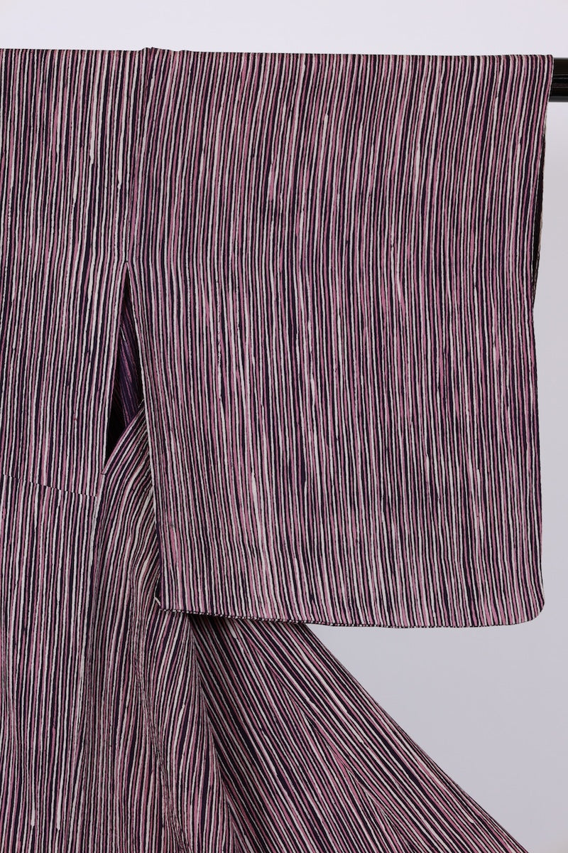 Japanese kimono used <Komon> M-size  silk 100% /B927