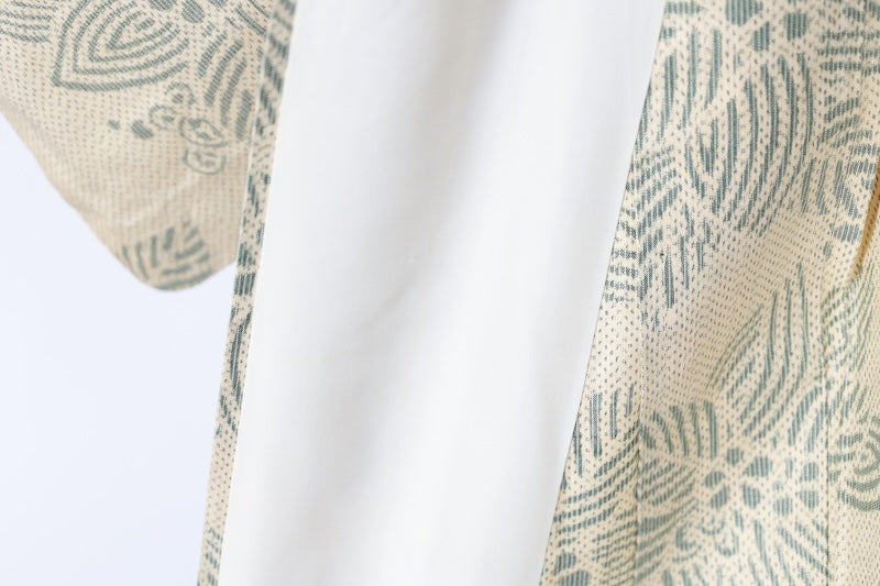 Japanese kimono used <Tsumugi> M-size  silk 100% /B941