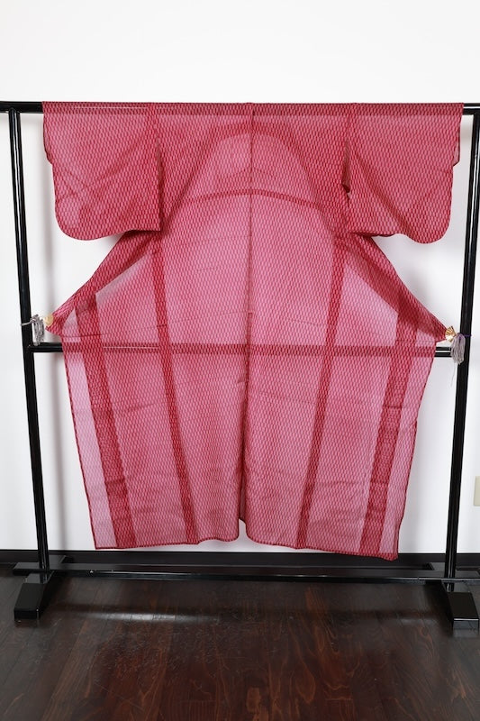 Summer Tsumugi(Japan used kimono silk fabric), Meisen style, purple color, handwoven, R179